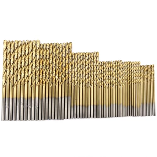 60PCS Mini Titanium Twist Drill Bit Set (3/64"-1/8"), HSS43 Fully Ground Micro Drill Bits for Wood, Metal,Plastic, Aluminum Alloy,Steels - style: 3/64"-1/8" (60pcs)