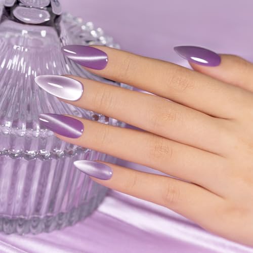 RARJSM Moonlight Mirror Cat Eye Gel Nail Polish Grape Purple Silver White - color: Ceramic Grape Purple