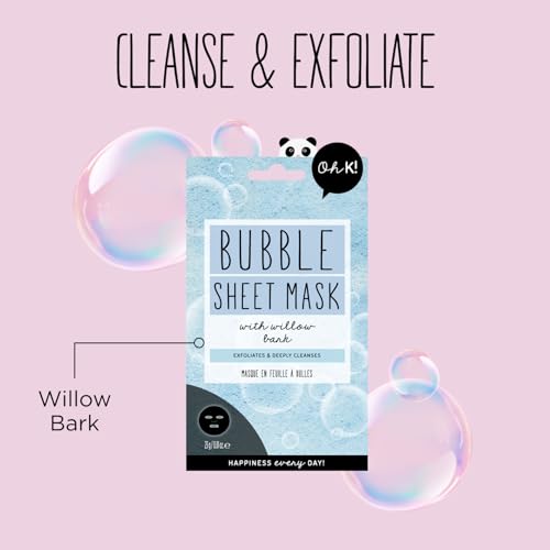 Oh K! Bubble Sheet Mask - Willow Bark - Korean Face Mask Sheet - Facial Skin Care Products - Clean Korean Skincare - Hydrating Face Sheets - 1 Pc (Pack of 3) - size: 1 Count (Pack of 3), style: Willow Bark