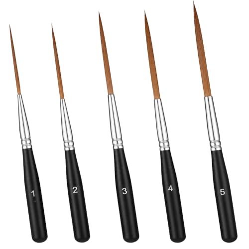 5 Pcs Long Liner Brush, Scroll Detail Long Liner Brushes