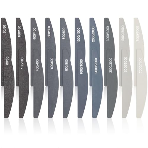 Honoson 20 Pcs Sanding Sticks Model, Low Grits Rating, Moon Style - style: Moon Style