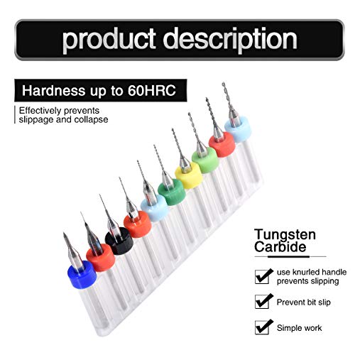 10 Pcs Tungsten Carbide Macro Drill Bits, PCB Drill Bits for Jewelry, CNC, Soft Metals, Model Making, Wood - Cutting Dia: 0.1mm, 0.2mm, 0.3mm, 0.4mm, 0.5mm, 0.6mm, 0.7mm, 0.8mm, 0.9mm, 1.0mm - color: 10 Pcs (0.1-1.0)mm