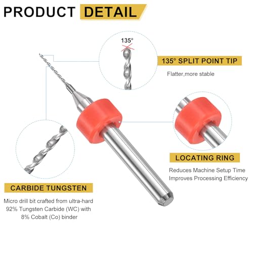 PATIKIL 20 Pack 0.6mm Micro Drill Bits Carbide Tungsten Steel - size: 0.6mm
