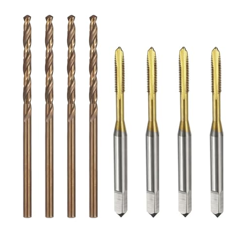8Pcs Metric Tap & Drill Bit Set,M3×0.5 Spiral Point Thread Tap ﻿