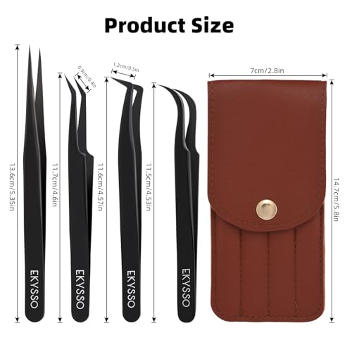 Eyelash Tweezers for Lash Extensions, Professional Lash Tweezers Kit