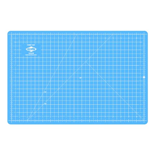 ALVIN HM Self-Healing Cutting Mat for Hobbies 12 x 18 inch | Double-Sided Blue/Grey | 3-Layer Gridded Surface for Arts, Crafts and Sewing - Model HM1218