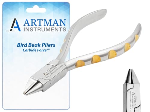ARTMAN INSTRUMENTS Bird Beak Pliers Small Tip Loop Forming Pliers, Stainless Steel Orthodontic Bending & Shaping Tool, Precision Loop & Wire Forming Pliers, Golden Dot Series
