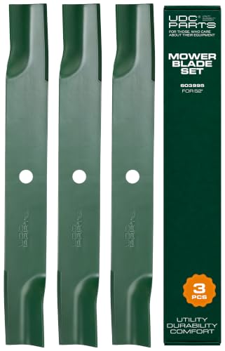 UDC Parts 603995 Hustler Raptor 52 Inch Mower Blades Replacement, 3 Pack - size: 17-7/8" - Round (5/8")