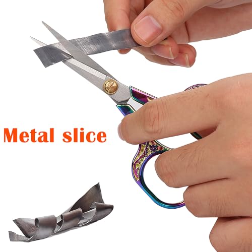 Mini Scissors Stainless Blade Metal Handle 2 Pack Office School Classroom Student Teacher Crafting Fabric Sewing Gift Wrapping All Purpose - color: 2 Pack Colorful