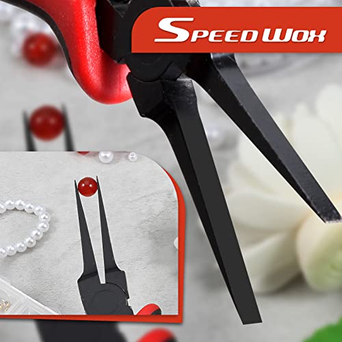 SPEEDWOX 5.5 Inch Thin Flat Nose Pliers Smooth Jaw TPR Handle - color: Red&black Smooth Jaw