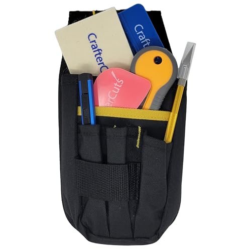 CrafterCuts Signmans Tool Kit – Professional Vinyl & Decal Installation Tool Set with Tool Pouch, Felt Squeegees, Scrapers, Precision Knife with Pick Tool, Breakaway Blade & Replacement Blades