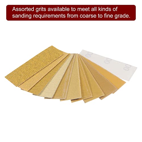 HARFINGTON 50pcs Micro Sander Paper 240 Grit 3.5x1.2 Inch Mini Sanding Sheets Strips Hook Loop Sandpapers for Wood Metal Small Projects Tight Spaces Polish Work - size: 240 Grit