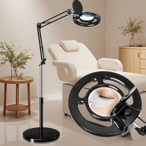 Esthetician 10X LED Magnifying Lamp, 2500 Lumens, Stepless Dimmable - color: Black