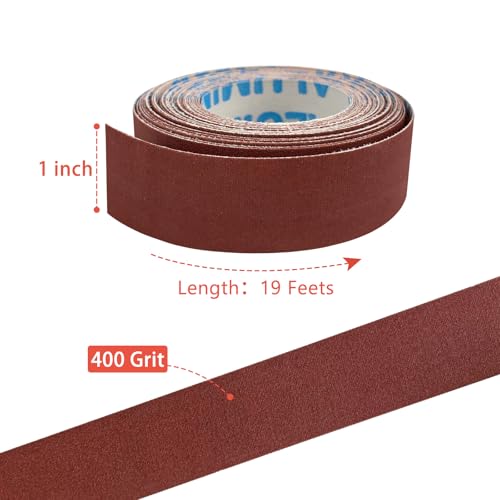 400 Grit Emery Cloth Sandpaper Roll, 1" x 19 Feet Sandpaper Sheets for Wood Furniture Metal Sanding Automotive Polishing, Wet Dry Sanding Paper - style: 400 Grit