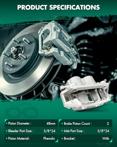 SCITOO Front Right Disc Brake Caliper With Bracket 18B4634 Silver - size: Front Passenger[18B4634]