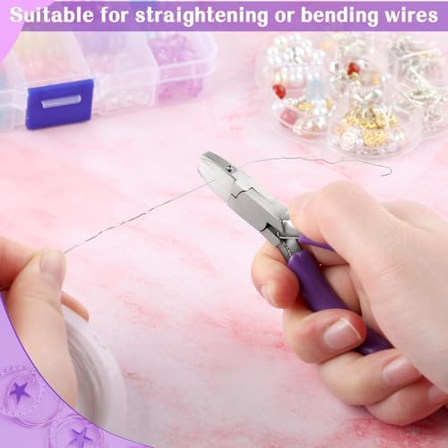 SPEEDWOX 3-Inch Nylon Jaw Pliers for Jewelry Making, Flat Jaw, Purple