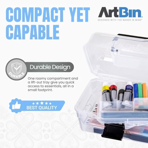 ArtBin Small Project Box with Lift-Out Tray, Clear