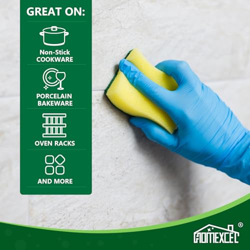 HOMEXCEL 50PK Sponges Kitchen, Heavy Duty Dish Scrubber Sponge for Home