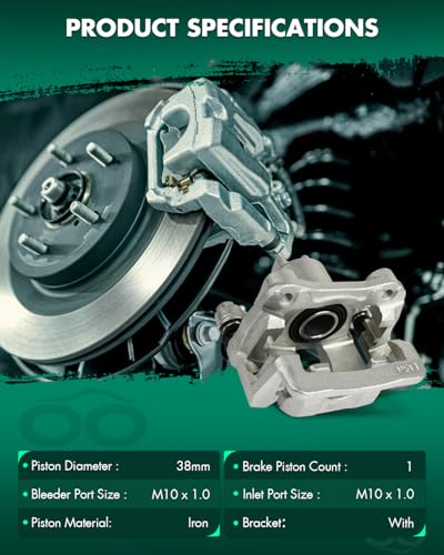 SCITOO 19B2675 Rear Left Disc Brake Caliper With Bracket Silver - size: Rear Driver[19B2675]Silver