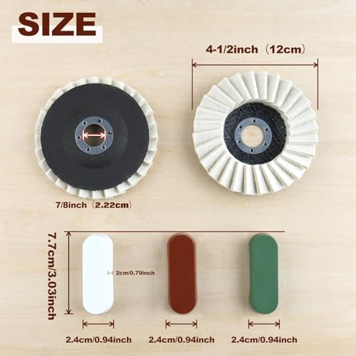 SPEEDWOX 8Pcs Felt Flap Disc Abrasives Buffing Polishing Wheel Set