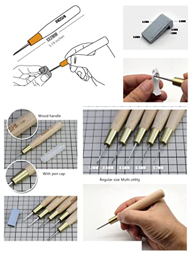ANSAI Chisel 0.2/0.4/0.6/0.8/1.0mm 5pcs Carved Scribe line Hobby Plastic Model Tool