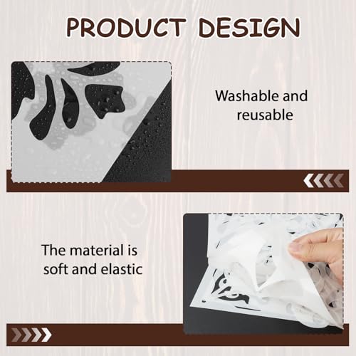 12 Inch Tile Stencils – 4 PCS Reusable Flower Pattern Templates for Wall Floor DIY Painting, Scrapbooks, Home Décor Projects