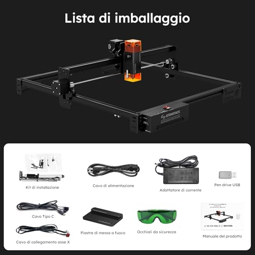 ATOMSTACK 10W Laser Engraver, A10 PRO V2 Laser Cutter, 0.06mm High Accuracy Laser Engraving Machine for Wood and Metal, Dark Acrylic, Glass, Leather - size: A10