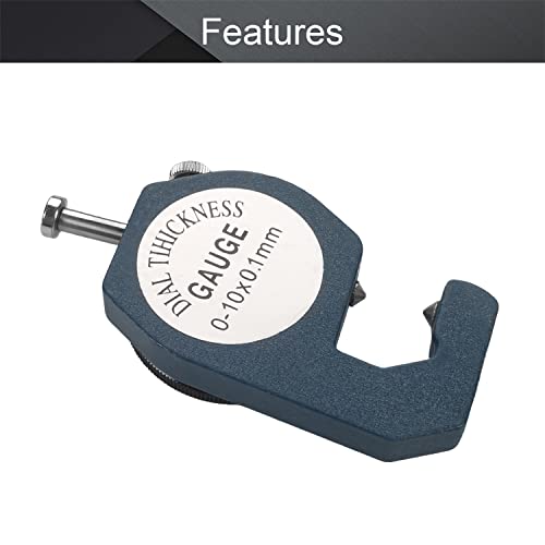 Utoolmart Dial Thickness Gauge, 0-10mm Cusp Head, 0.1mm Accuracy - size: 0-10MM straight tip