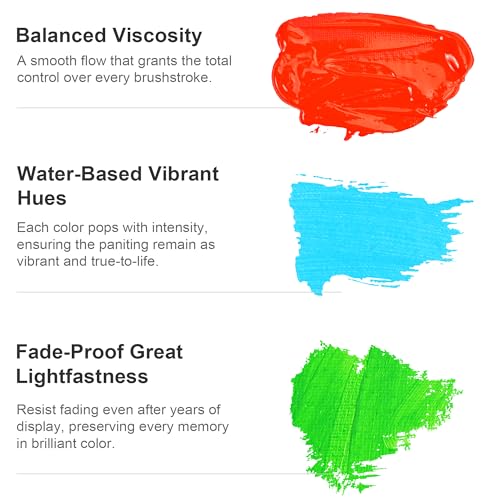 AUREUO Neon Red Acrylic Paint, 4 fl oz / 120ml, 1 Tube - color: Neon Red, size: 4 Fl Oz (Pack of 1)