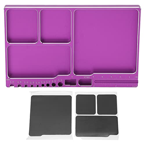 Magnetic Screw Tray, Anti Loss Parts Organizer with Magnetic Pads (Purple) - color: Purple