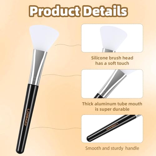 LORMAY 4 Pcs Silicone Face Mask Brush for Facial Mud Clay Jelly Mask - size: 4 Count (Pack of 1)