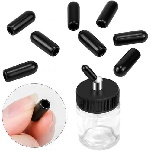 10pk 0.75oz Glass Airbrush Bottles,60°Siphon with Storage Lids & Cap - size: G3PG