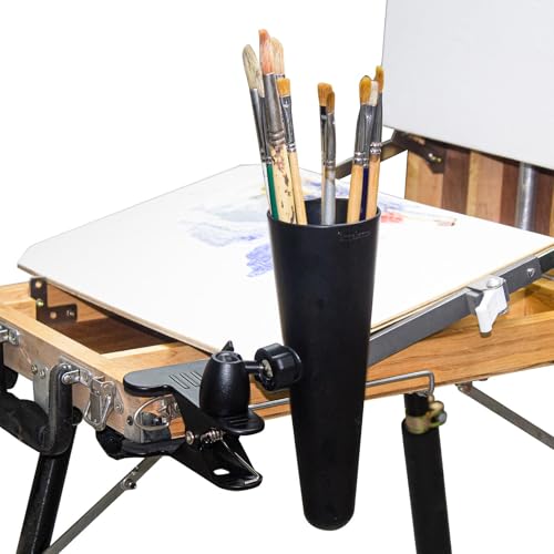 Clip-On Paint Brush Holder, 360-Degree Adjustable Artist Caddy