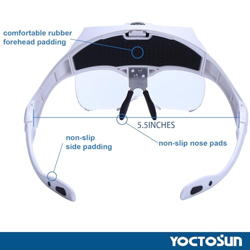 YOCTOSUN Magnifying Glasses with LED Light,5 Lenses,Headband,Storage Case - style: Led Head Magnifier with Storage Case