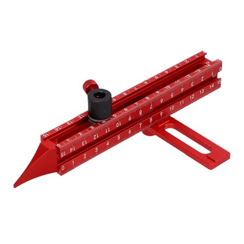 Fabater Woodworking Scriber Marking Line Ruler, 15CM Adjustable Aluminum Alloy Sliding T Square Ruler, Precision Line Drawing Aid Rule Tool, Multifunctional Marking Tools (Style 2)