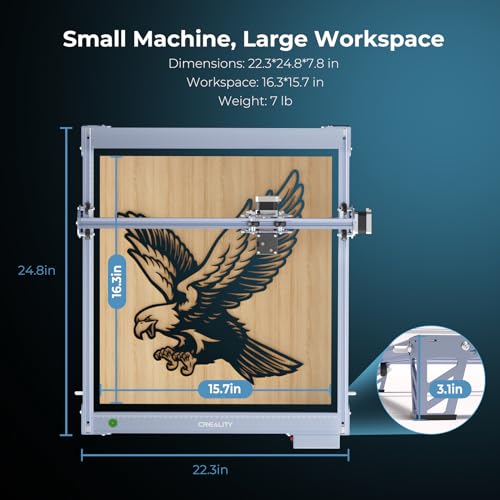 Creality Falcon 10W Laser Engraver Machine, 0.06mm High Precision Laser Engraving Machine 72W Laser Cutter and Engraver Machine for Wood Metal Acrylic Leather, 15.7"×16.3" Workspace - color: Falcon-10W