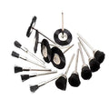 15 Pcs 1/8 Inch Shank Assorted Shape Nylon Brush Wheels - style: 15 Pcs Black