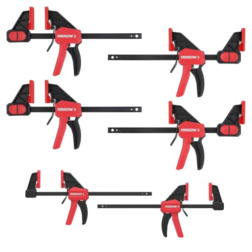 ARROW 6-Piece Mini Light-Duty 6"(2) & 6" Medium Duty (4) Bar Clamps Set - size: mini 6"(2) & 6"(4)
