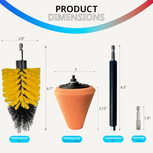 Drill Bit Polishing Cone Sponges with Handheld Extension Holder - style: cone _8