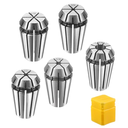 HARFINGTON 5pcs Spring Collet Chuck ER16 1/32" - 1/4" 65Mn Spring Steel Precision Router Collets for CNC Engraving Milling Lathe Tool - size: ER16 1/32" - 1/4"