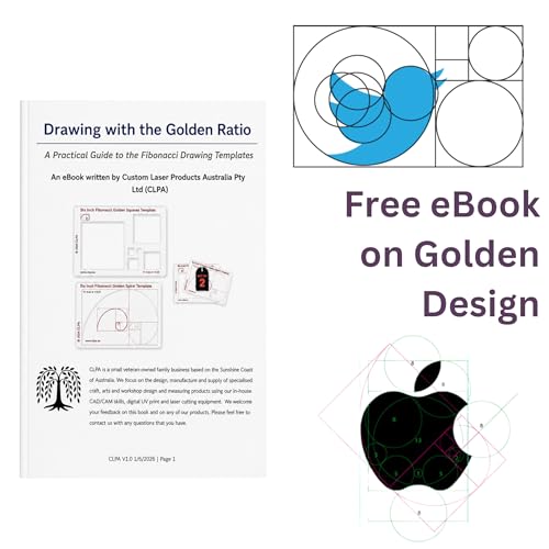 Fibonacci 6" Oval Drawing Template, Golden Ratio Stencil - style: 6" Ovals