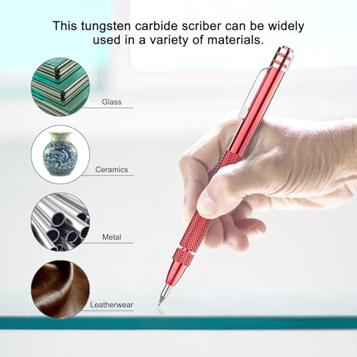 Glieskir 4-Pack Tungsten Carbide Scriber Set with Magnet, Ruler and 21 Tips - color: Color-dark-