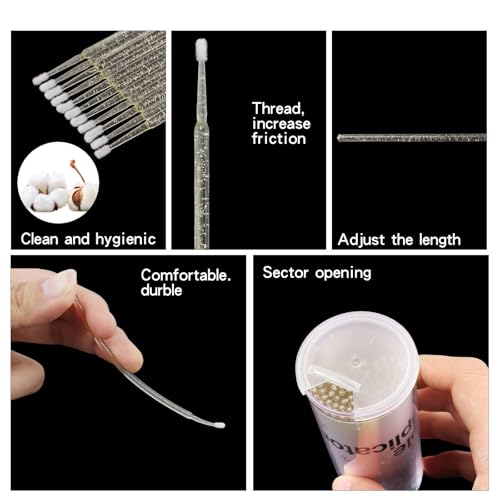 200PCS Disposable Micro cotton swabs, Micro Applicator Brush - color: crystal gold