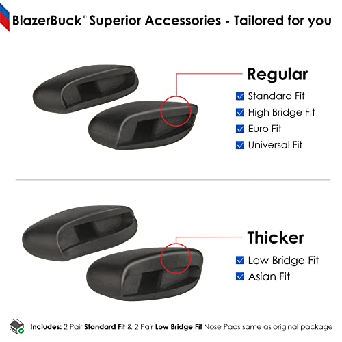 BLAZERBUCK Replacement Nose Pads Nose Piece for Oakley Half Jacket 2.0 OO9144/Half Jacket 2.0 XL OO9154 Sunglass - color: Black + Blue