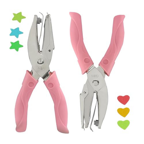 Handheld Hole Paper Punch Kit, 1/4 Inch - size: Heart & Star
