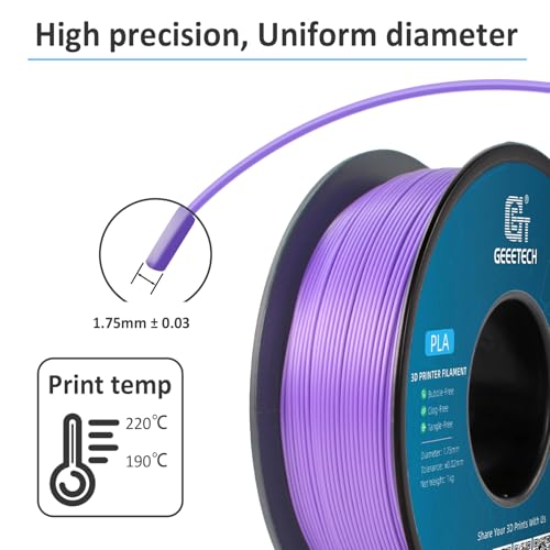 Geeetech Purple PLA 3D Printer Filament 1.75mm, 1KG - color: 1kg Pla Purple