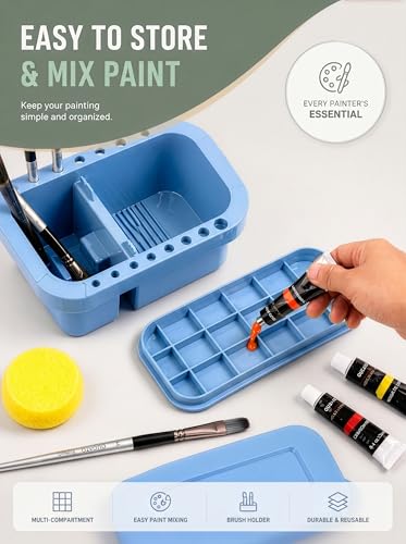 DUGATO 3-in-1 Paint Brush Cleaner, Brush Basin Washer, Blue - color: Blue