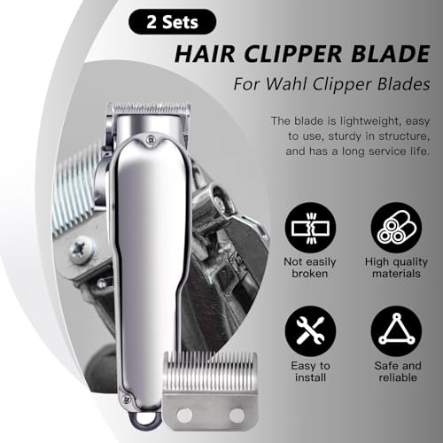 Upgraded 2 Hole Clipper Blade Replacement for Wahl for Precision Premium Smooth Cut/ElitePro/ExtremeGripPro/ MC3/ ProSeriesPlatinum/Self-CutPro/Pet-Pro/ *NotfitMulti-Purpose79607