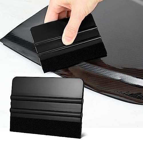 NEWISHTOOL 100 PCS Felt Squeegee for Vinyl, PPF Tint Wrap Application Tool - color: Black