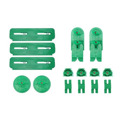 MICROJIG MatchFit CNC Clamping Kit, Workholding Hold Down Clamps for Woodworking, CN-P1234K11, 11 Piece Set, Green